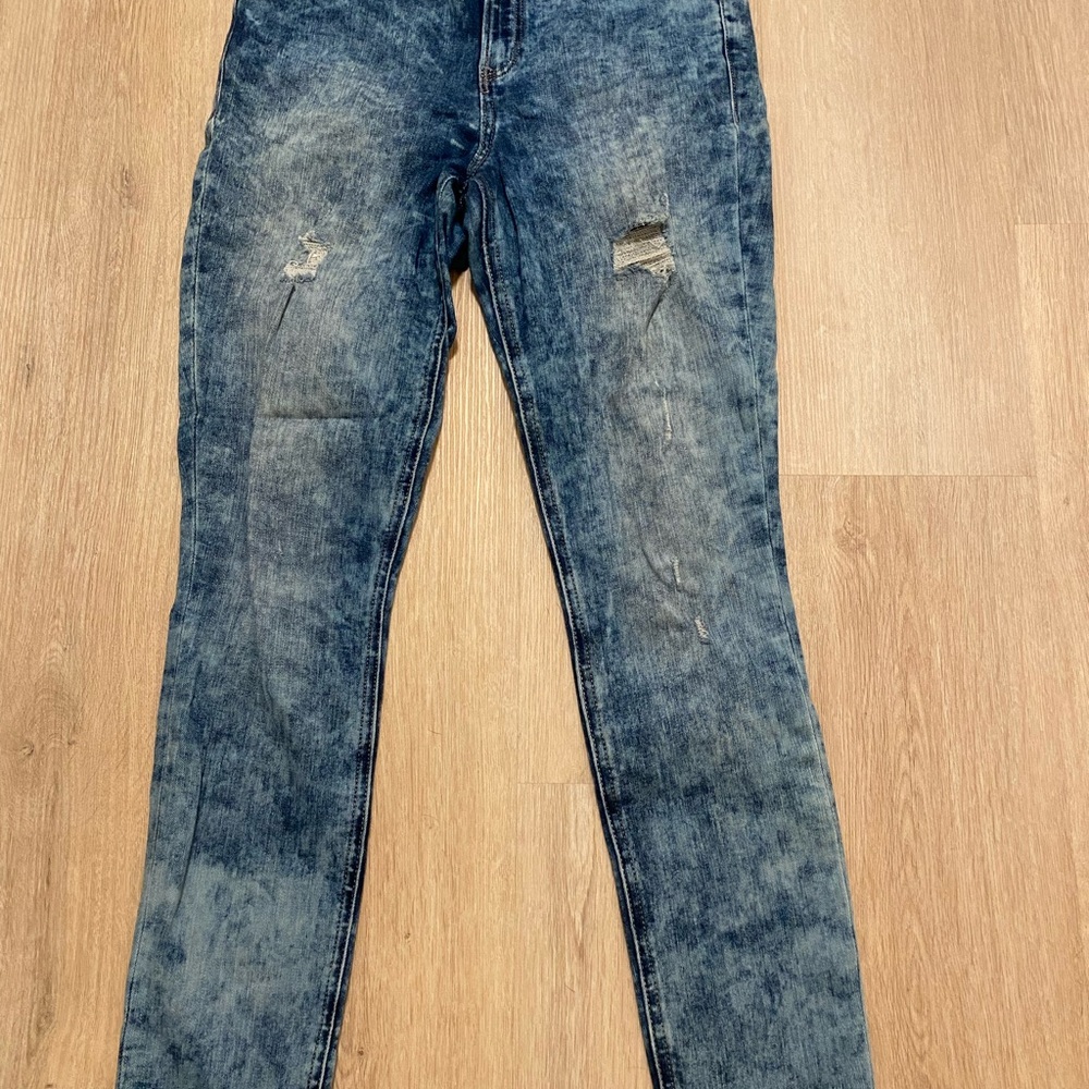 Express Distressed Blue Denim Jeans